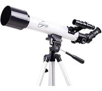 Telescopio astronomico, telescopio riflettente con specchio cercatore proprio come gli studenti ottici dei bambini