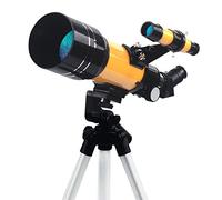 Telescopio astronomico, telescopio zenitale 45°, telescopio astronomico e astronomico, telescopio per bambini per studenti delle scuole con zaino e treppiede (Giallo A)