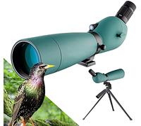 Telescopio Cannocchiale 60X80 Impermeabile Birdwatching Monoculare HD con adattatore telefonico + treppiede per tiro con l'arco, Safari Sightseeing Stargazing
