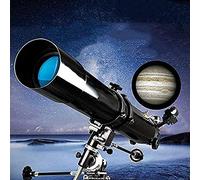 Telescopio con prisma eretto da 90 gradi Telescopio rifrattore portatile calibro 80 mm lunghezza focale 900 mm per principianti con treppiede A (pacchetto 6) vision