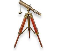 Telescopio da marinaio/pirata su supporto in legno, stile vintage, da collezione, decorazione per la casa