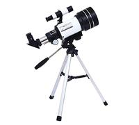 Telescopio da viaggio, apertura 70 mm, lunghezza focale 300 mm, telescopio portatile rifrattore astronomico professionale per adulti, bambini e principianti, telescopio con treppiede in acciaio