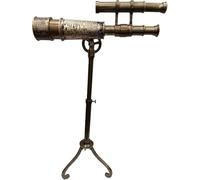 Telescopio decorativo da tavolo vintage in ottone anticato con treppiede in ottone pieno decorazione nautica marittima