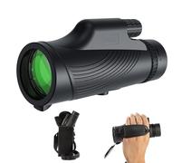 Telescopio monoculare, 10 x 42, monoculare per adulti, compatto, portatile, impermeabile, con cinghia da polso, telescopio tascabile leggero per bird watching (colore: nero chiaro)