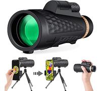 Telescopio monoculare 12-16x55 con treppiede porta smartphone, HD compatto impermeabile ad alta potenza portatile leggero con trasparente per birdwatching escursionismo viaggio campeggio