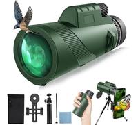 Telescopio monoculare, 12 x 52 HD, monoculare per adulti, prisma BAK-4 e FMC monoculare ad alta potenza per smartphone, monoculare compatto portatile impermeabile con supporto per smartphone e