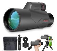 Telescopio monoculare 12x56 High Power monoculare per adulti con adattatore per smartphone, obiettivo FMC e prisma BAK4, per birdwatching, caccia, escursionismo, campeggio e concerti (grigio)