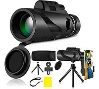 Telescopio monoculare 12x56 Telescopio zoom ad alta definizione 4K Adulti con supporto per smartphone e treppiede di aggiornamento, per concerti, partite di calcio, paesaggi