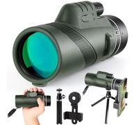 Telescopio monoculare 16 x 52 ad alta potenza per adulti, monoculare compatto 2023 HD monoculare per regali, attività all'aperto, bird watching, escursioni, concerti, viaggi (colore: verde,