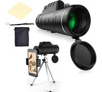 Telescopio monoculare 40x60 con Tappo Antipolvere, telescopio monoculare con Zoom Super teleobiettivo, con treppiede per Smartphone e Clip per Birdwatching, Caccia, Escursionismo, Campeggio, VI