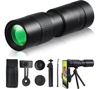 Telescopio monoculare, 4K 10-300X40mm HD Telescopio monoculare ad alta potenza Supporto per smartphone Treppiede rotante BAK4 Prisma e FMC per birdwatching, Escursionismo, Concerto