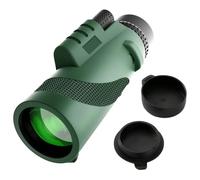Telescopio monoculare 80 x 100, con prisma BAK4 e rivestimento FMC, include adattatore per smartphone, 15,7 x 7,1 cm, corpo in gomma leggera, per bird watching, viaggi, verde