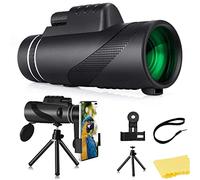 Telescopio monoculare 80 x 100 HD, visione notturna, telescopio con supporto per smartphone, treppiede, zoom ad alta potenza, monoculare per bird watching, escursionismo, osservazione delle stelle,