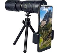 Telescopio monoculare ad alta definizione 4K 10-300 x 40 mm con treppiede e adattatore per smartphone impermeabile, monoculare per il birdwatching paesaggi della fauna selvatica