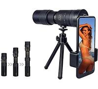 Telescopio monoculare con prisma ad alta potenza con zoom 4k 10-300x40mm, obiettivo FMC e telescopio monoculare con prisma BAK4 HD con treppiede basso con supporto per smartphone per birdwat