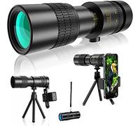 Telescopio monoculare con prisma ad alta potenza con zoom HD 4K 10-300x40mm, telescopio monoculare impermeabile ad alta definizione con supporto per smartphone e treppiede per l'osservazione
