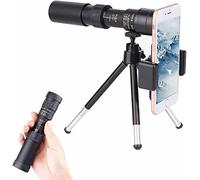 Telescopio monoculare con super teleobiettivo zoom 4K 10-300x40mm, con monoculare allungabile ultraleggero con supporto per smartphone, treppiede girevole per concerti in campeggio