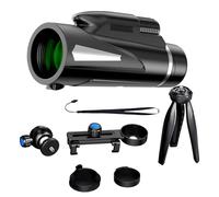 Telescopio monoculare HD, 12 x 50, telescopio binoculare palmare con zoom binoculare, telescopio per bird watching, con visione notturna in condizioni di scarsa illuminazione, treppiede per guardare
