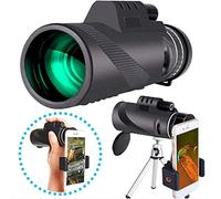 Telescopio monoculare monoculare impermeabile 40x60 HD con supporto per smartphone e treppiede, prisma BAK-4 per telefono, birdwatching, campeggio, concerti, gioco della palla