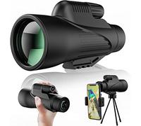 Telescopio monoculare per adulti con supporto per smartphone e treppiede, monocolo impermeabile 12x50 HD, cannocchiale monoculare portatile con prisma BAK4 per birdwatching, escursionismo, v