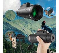 Telescopio monoculare portatile, 40 x 60, ad alta potenza, HD, per adulti, con adattatore per smartphone e treppiede, monoculare compatto per bird watching, escursionismo, campeggio, viaggi