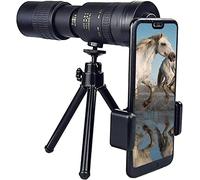 Telescopio monoculare professionale con zoom super teleobiettivo 4K 10-300x40mm, telescopio monoculare portatile HD con treppiede e clip per il birdwatching, l'escursionismo in campeggio
