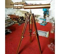 Telescopio nautico con treppiede in legno Telescopio antico in ottone...