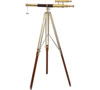 Telescopio nautico in ottone vintage su supporto treppiede in ottone/legno avventure all'aperto regalo rustico vintage decorazione per la casa.