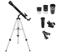 Telescopio Omegon AC 60/700 AZ-1 | Telescopio rifrattore acromatico | Ideale per principianti | Osservazione chiara della luna e dei pianeti | Compatto e facile da trasportare
