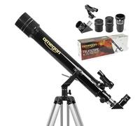 Telescopio Omegon AC 70/700 AZ-2 | Rifrattore acromatico | leggero e versatile | telescopio ideale per principianti | per osservazioni della luna e della natura | treppiede in alluminio