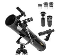 Telescopio Omegon N 76/700 AZ-1 | Telescopio a specchio per principianti | Montatura azimutale | Compatto e leggero | Per la Luna e i pianeti | Telescopio astronomico per giovani e adulti