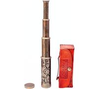 Telescopio palmare in ottone retrò fatto a mano con scatola in pelle vintage pirata film puntello designer Spyglass telescopio decorazione casa e tavolo