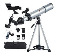 Telescopio per adulti, apertura 80 mm, 600 mm, rifrattore ad alto ingrandimento, telescopio astronomico per principianti, telescopio con adattatore per telefono, borsa per il trasporto treppiede