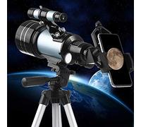 Telescopio per adulti e bambini per astronomia, rifrattore da 70 mm con treppiede e cercatore, NightHD con scarsa illuminazione, con adattatore per smartphone e filtro lunare