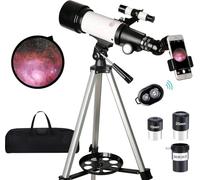 Telescopio per bambini adulti principianti, apertura 70 mm, lunghezza focale 400 mm, telescopio per astronomia, rifrattore da viaggio multistrato, telescopi astronomici con telecomando wireless