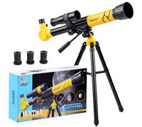Telescopio per bambini con treppiede e ingrandimenti 20x 30x 40x - Giallo