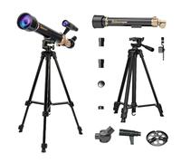 Telescopio per bambini e adulti con lenti 60X/30X, treppiede regolabile in lega, supporto per cellulare, supporto per giunto cardanico a 360° per osservare le stelle e osservare la natura, adatto per
