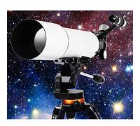 Telescopio per bambini e principianti Telescopio astronomico calibro 500/80 con treppiede regolabile, telescopio rifrattore portatile per Natale (standard bianco)