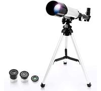 Telescopio regalo telescopio astronomico zoom 90X telescopio spaziale monoculare per esterni con treppiede 360/50mm cannocchiale per principianti (50/360 blu) (50/360 argento)