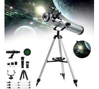 Telescopio regalo telescopio per principianti 525X-35X, telescopio rifrattore da 76 mm per astronomia per adulti, telescopi rifrattori per ambito iniziale, con treppiede+mirino cercatore+2 estensioni