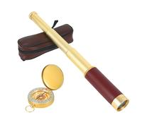 Telescopio retrò pirata monoculare 25 x 30 con bussola Zoomable Vintage Capitano Jack Spyglass BAK-4 lente binocolo bambini pieghevole portatile Pocket Monoculare per campeggio all'aperto