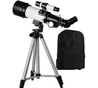 Telescopio rifrattore, calibro 50-100 mm, telescopio da viaggio portatile, telescopi per principianti di astronomia, telescopio per bambini con treppiede e zaino (A+cornice per foto A) (A+cornice