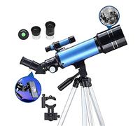 Telescopio rifrattore con apertura da 70 mm, telescopio regolabile con attacco da 400 mm per principianti di astronomia per adulti Telescopio da viaggio portatile con rotazione