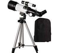 Telescopio rifrattore Telescopi da viaggio portatili calibro 50-100 mm per principianti di astronomia Telescopio per bambini con treppiede e zaino (A+cornice per foto) vision