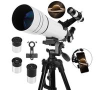 Telescopio, telescopio astronómico de gran potencia para adultos, telescopio refractor profesional de 70 mm de abertura y 400 mm para niños y principiantes