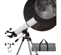Telescopio, telescopio astronomico per bambini adulti, apertura 80 mm, lunghezza focale 500 mm, telescopio rifrattore 3X, ingrandimento HD monoculare, telescopio professionale per cielo stellato con