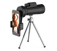 Telescopio Telescopio monoculare HD Visione notturna ad alta definizione per esterni Vista monoculare Mirino monoculare impermeabile con adattatore per smartphone Treppiede per campeggio,12x50 Vita