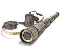 Telescopio vintage in ottone con lente di ingrandimento 10X, per principianti, marinaio, pirata, steampunk, retrò, regali per uomini, regali educativi per figlio, strumento per campeggio