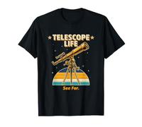 Telescopio Vita Vedere Far Retro Astronomia Stargazer Maglietta