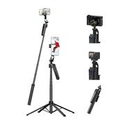 TELESIN 160CM Automatico Volto Tracciamento Treppiede, 360° Rotazione Selfie Stick Treppiede con Telecomando e Gestuale, Senza App, Compatibile con Phones/Action Camera/Cameras per Vlog/Video/Stream